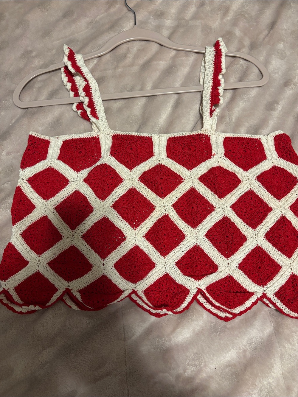 Red & Cream Crochet Tank Top - Women Intimates & Sleepwear